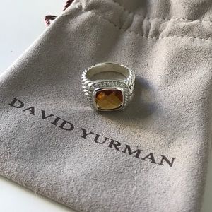 David Yurman 11 mm Citrine Albion Ring Size 6.75